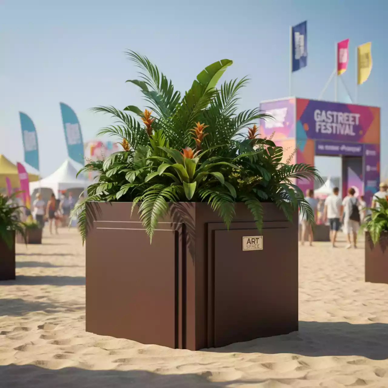 Аренда Кашпо для цветов Prosperplast Urbi Square 49 21 л кофе на пляже «Ривьера» — ART SPACE