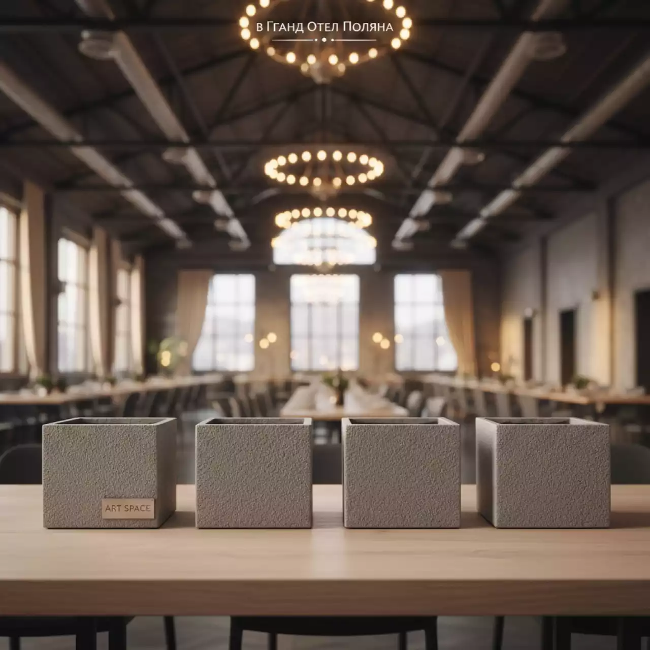 Аренда Кашпо для цветов Prosperplast Urbi Square Beton бетон 49,21 л в Гранд Отель Поляна — ART SPACE