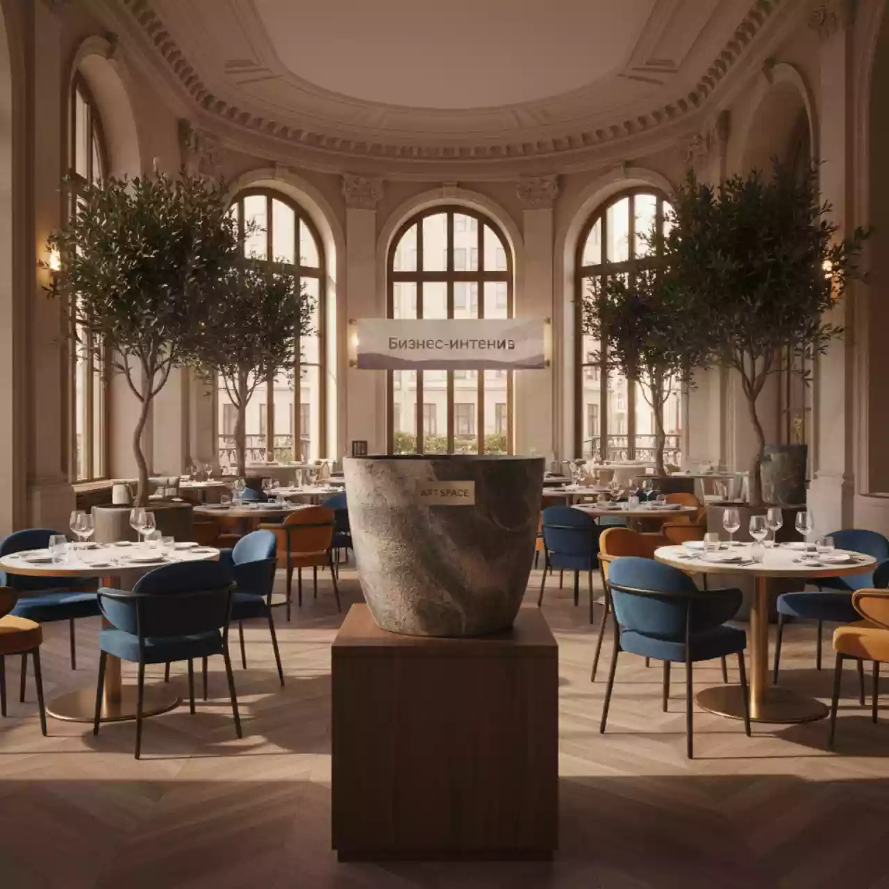 Аренда Кашпо пластиковое Stone Basic в ресторане «La Terrazza» — ART SPACE