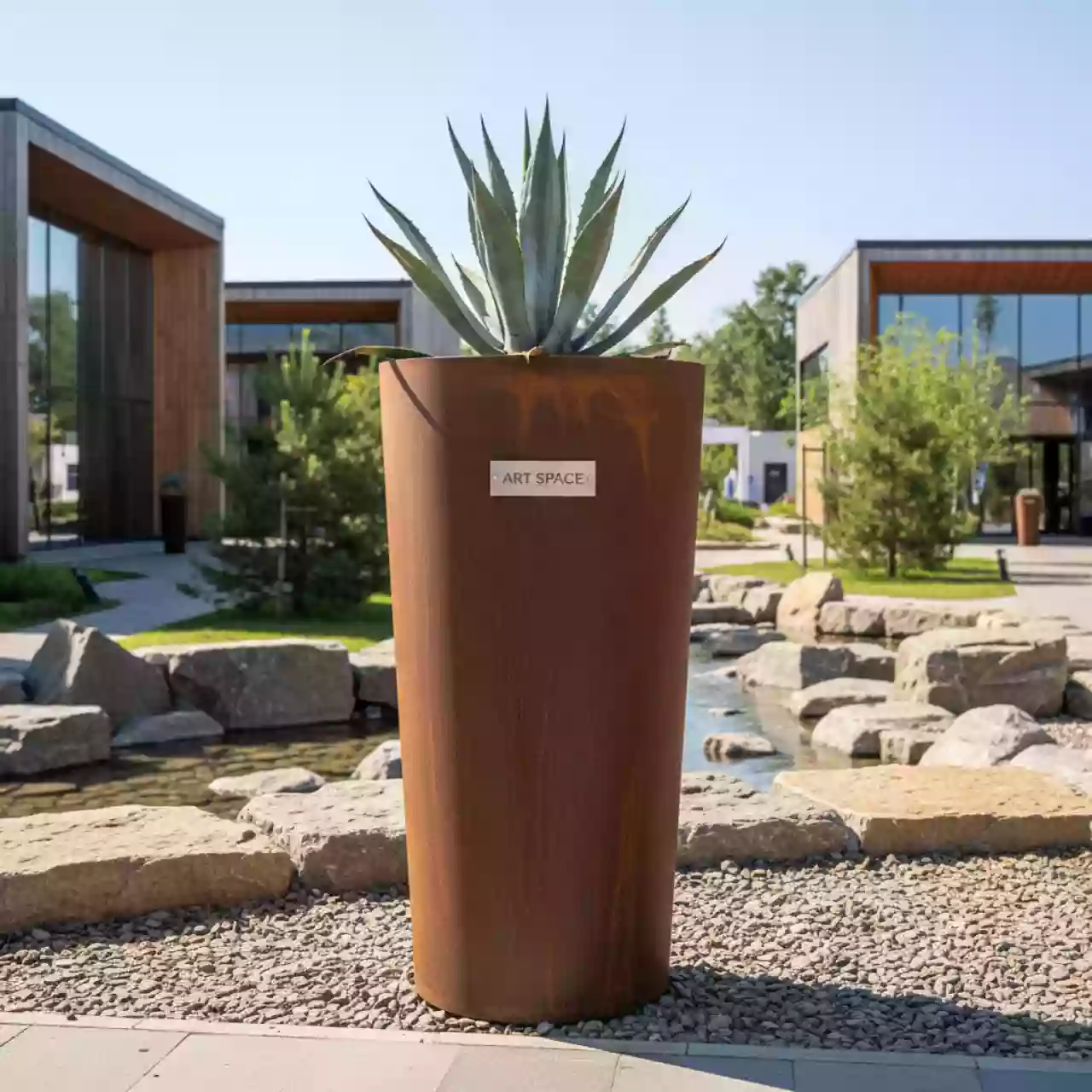 Аренда Кашпо Prosperplanner Tubus Slim Corten 64,35 л кортен сталь в этно-парке «Моя Россия» — ART SPACE