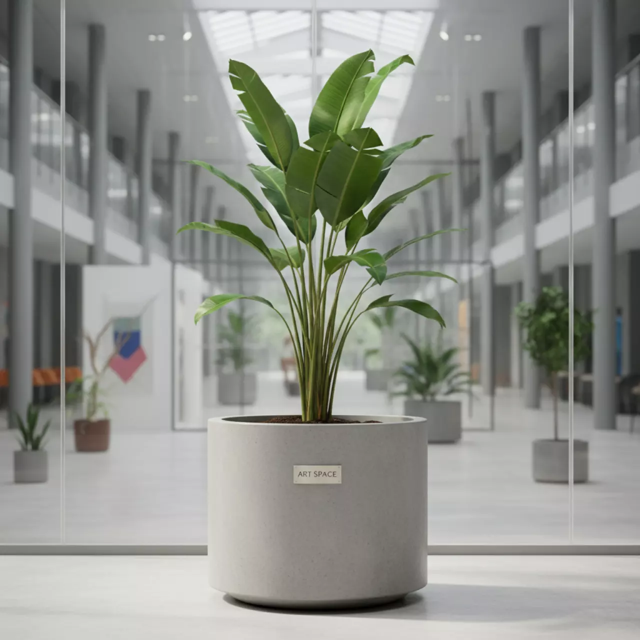 Аренда Кашпо Prosperplast Tubus Beton 285 л бетон в Университете «Сириус» — ART SPACE