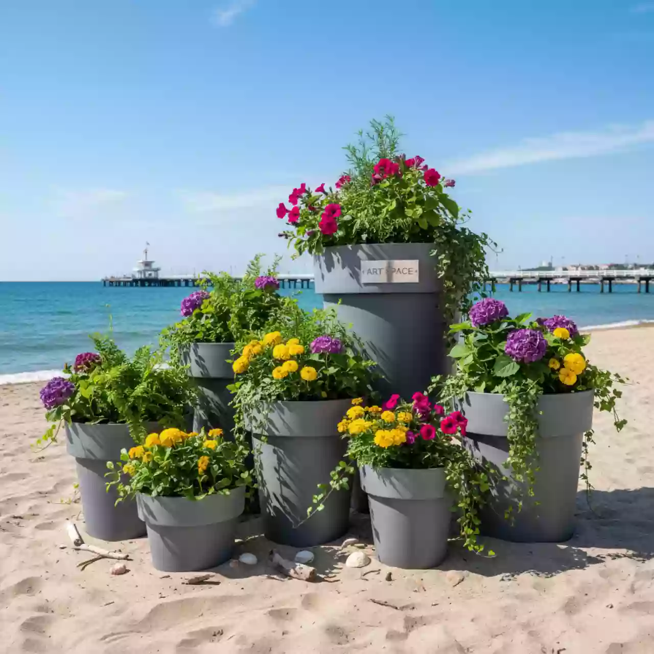 Аренда Кашпо Prosperplast Tubus Beton 28,5 л бетон на пляже «Маяк» — ART SPACE