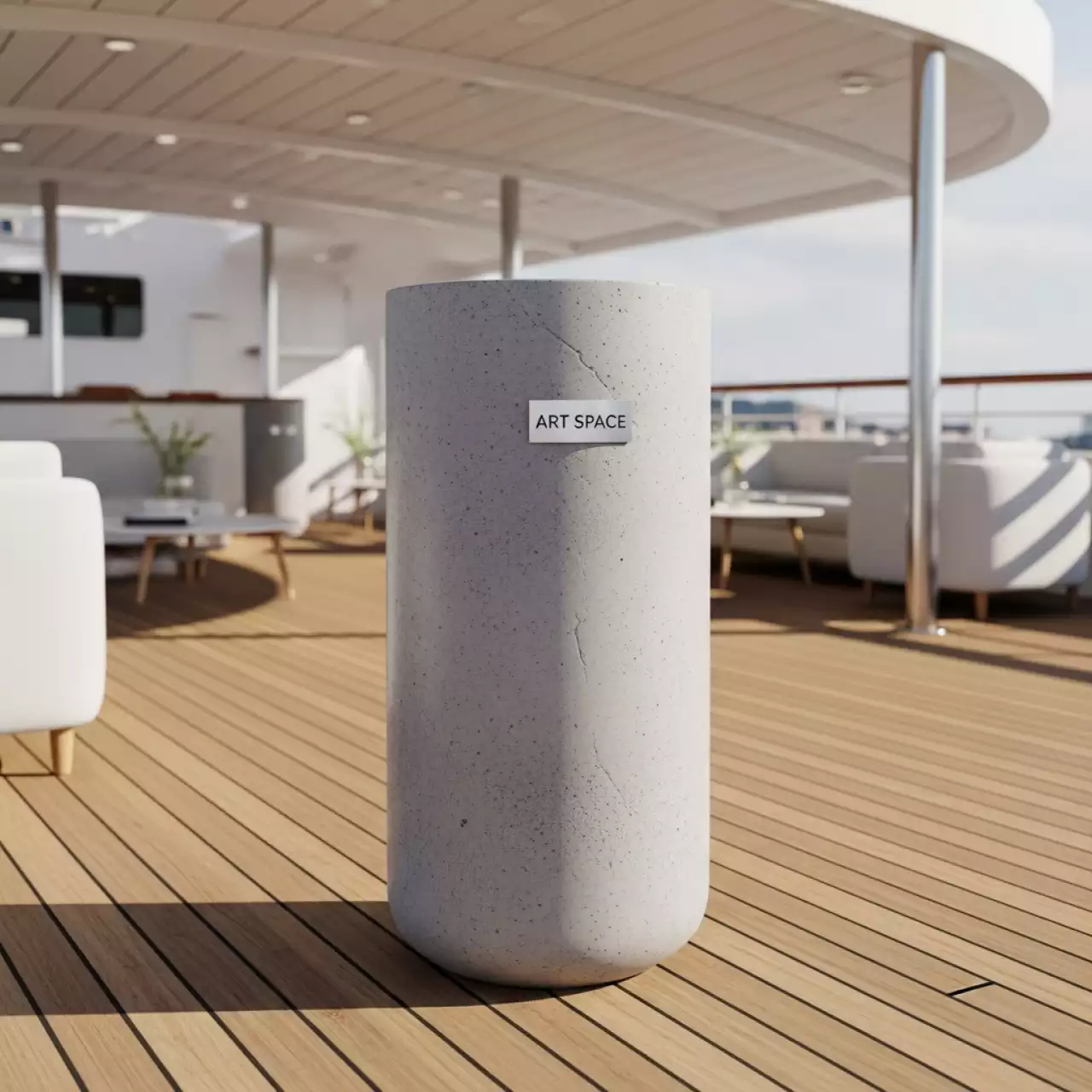 Аренда Кашпо Prosperplast Tubus Slim Beton 27,15 л бетон на теплоходе «Дагомыс» — ART SPACE