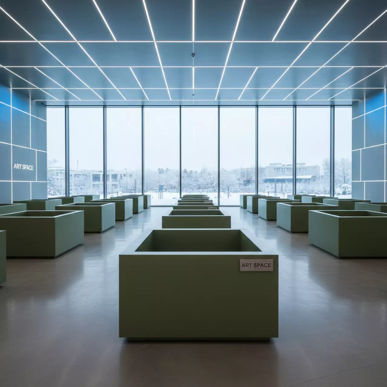 Аренда Кашпо Prosperplast Urbi Square 26.6 11 л оливковое в ресторане «D.O.M» — ART SPACE