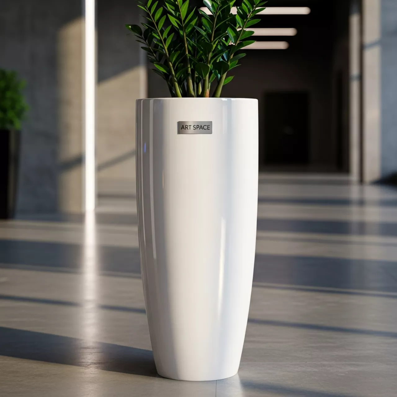 Аренда Кашпо Tubus Slim Shine белое Prosperplast 27,15 л в Sport Inn Hotel & Wellness — ART SPACE