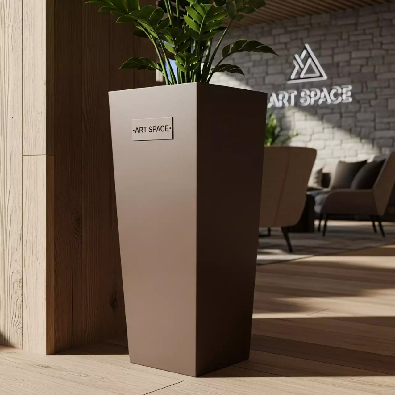 Аренда Кашпо Urbi Square мокко Prosperplast 49,21 л в Golden Tulip Rosa Khutor — ART SPACE