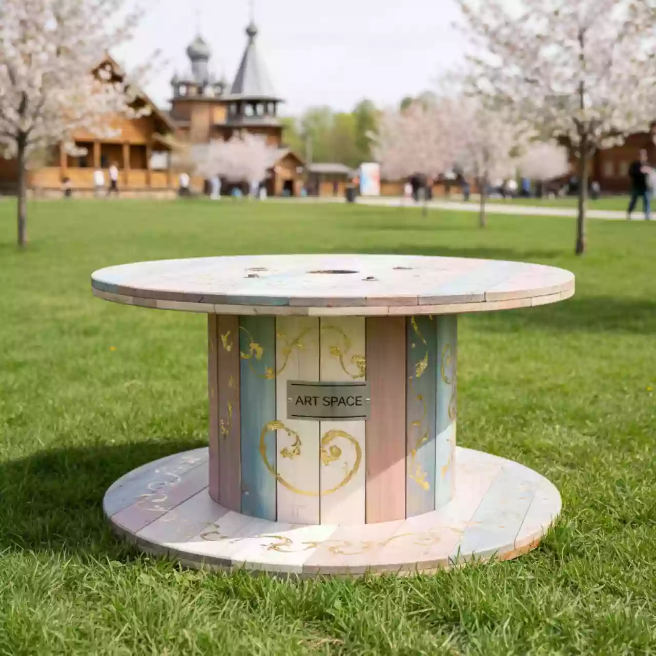 Аренда Катушка деревянная в этно-парке «Моя Россия» — ART SPACE