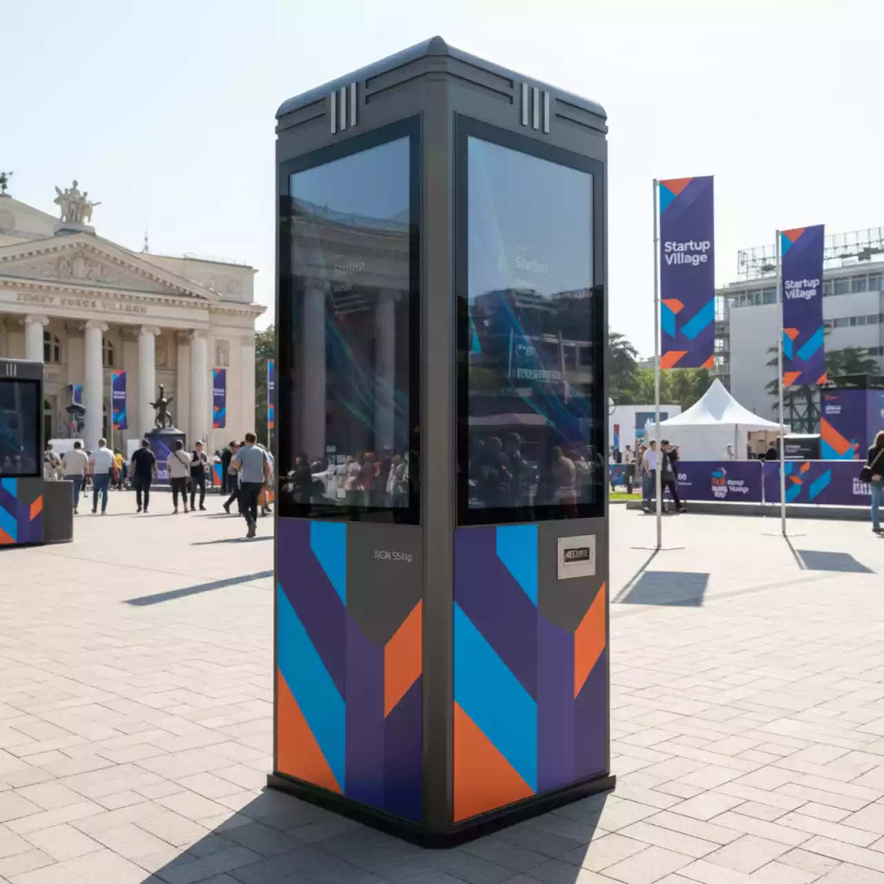 Аренда Киоск информационный сенсорный двусторонний уличный LIGA group Модерн 55x2 в Зимнем театре — ART SPACE