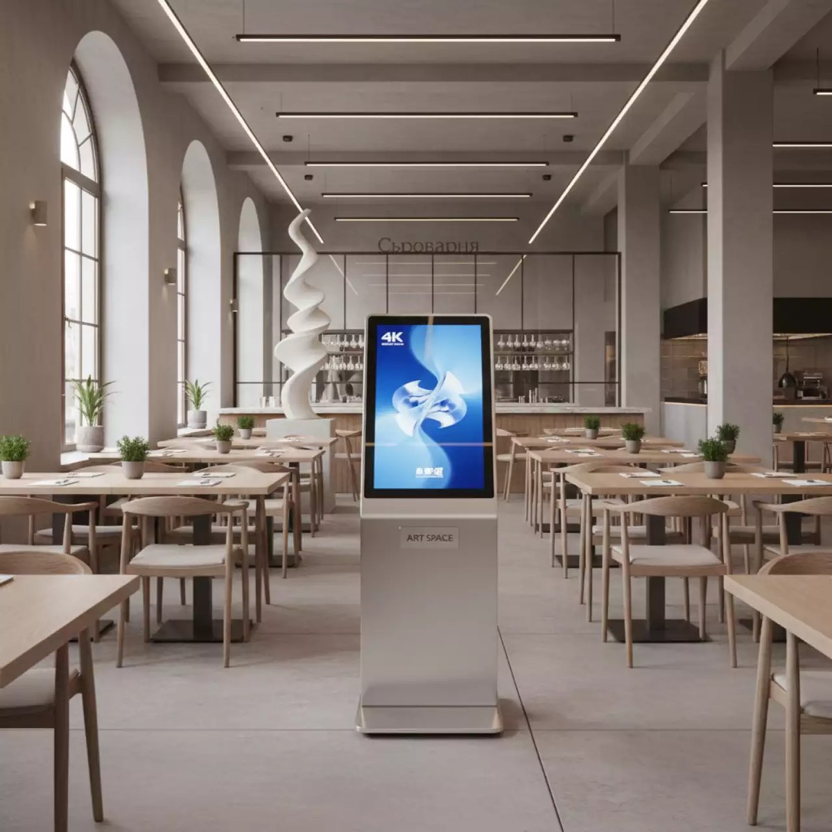 Аренда Киоск сенсорный Axe Tech Aura Premium в ресторане «Сыроварня» — ART SPACE