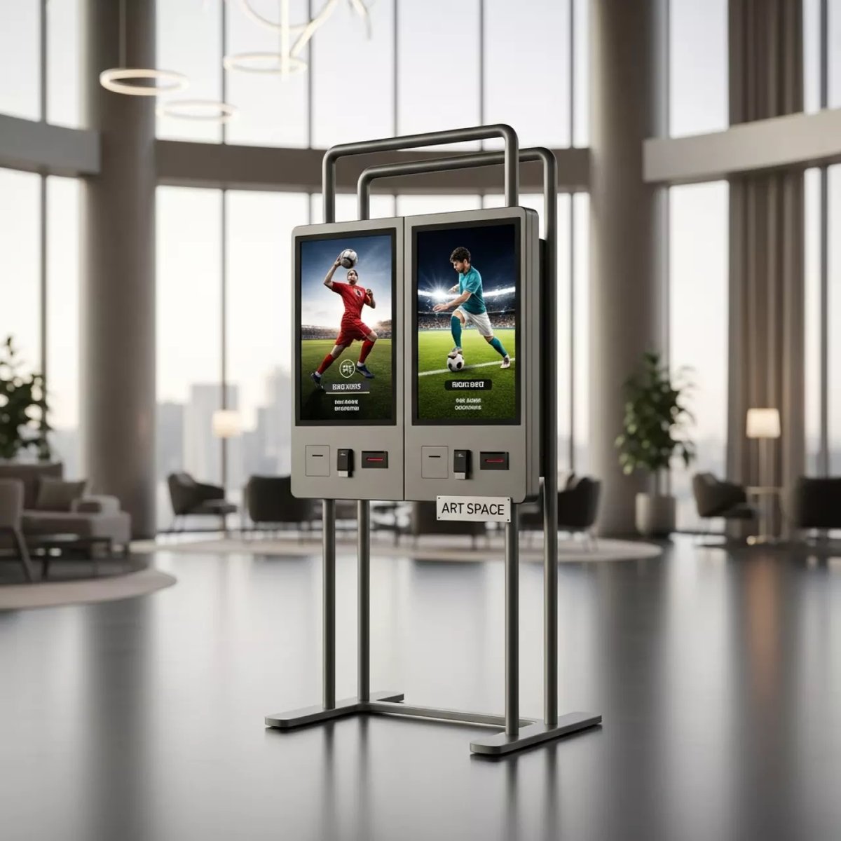 Аренда Киоск сенсорный информационный двусторонний УЛЬТРА 55 дюймов в Green Flow Hotel — ART SPACE