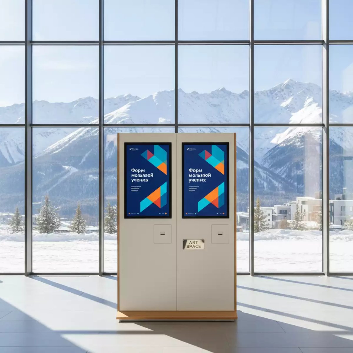 Аренда Киоск сенсорный информационный двусторонний УЛЬТРА 55х2 в Novotel Resort — ART SPACE