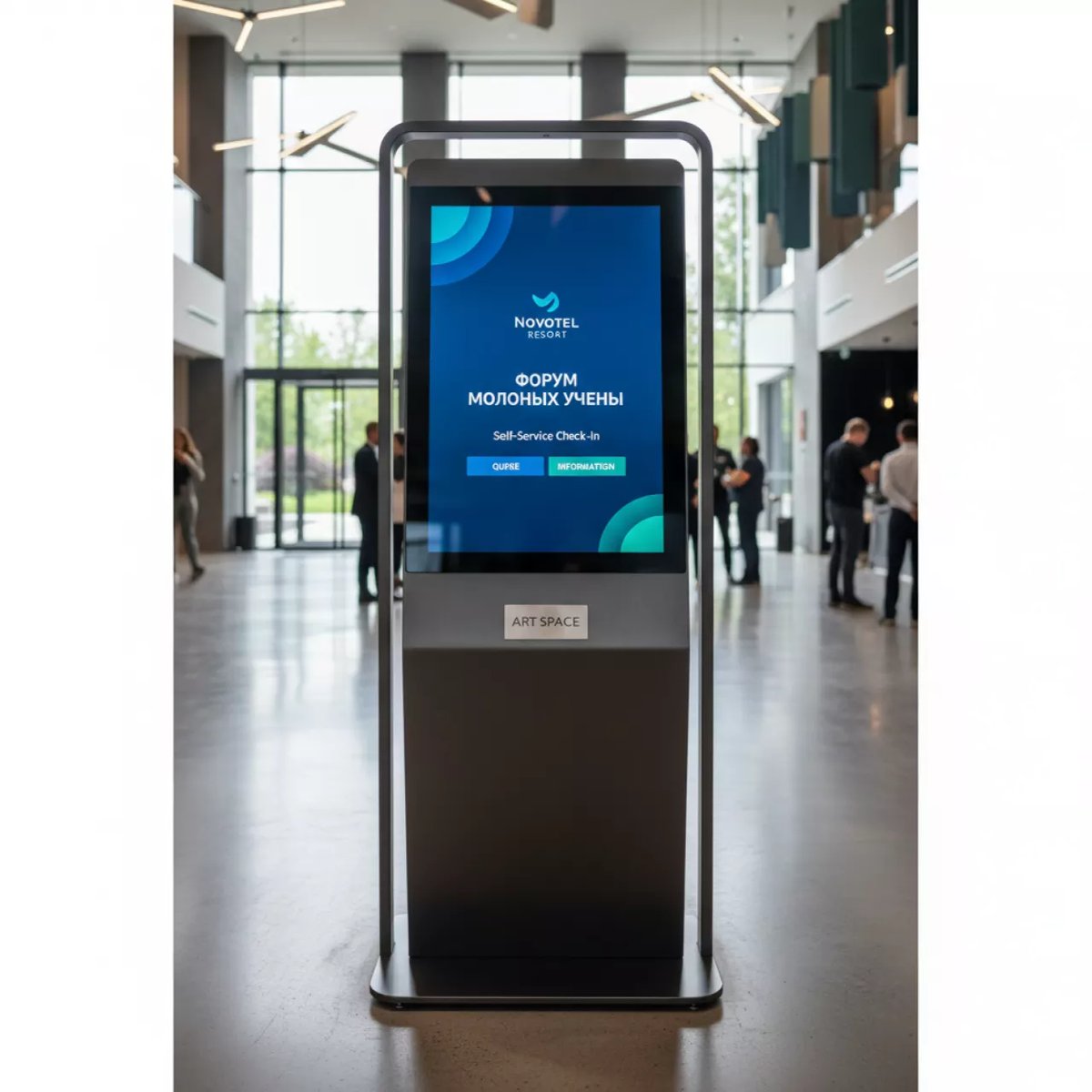 Аренда Киоск сенсорный Просигма Электронная очередь NEW 19 в Novotel Resort — ART SPACE