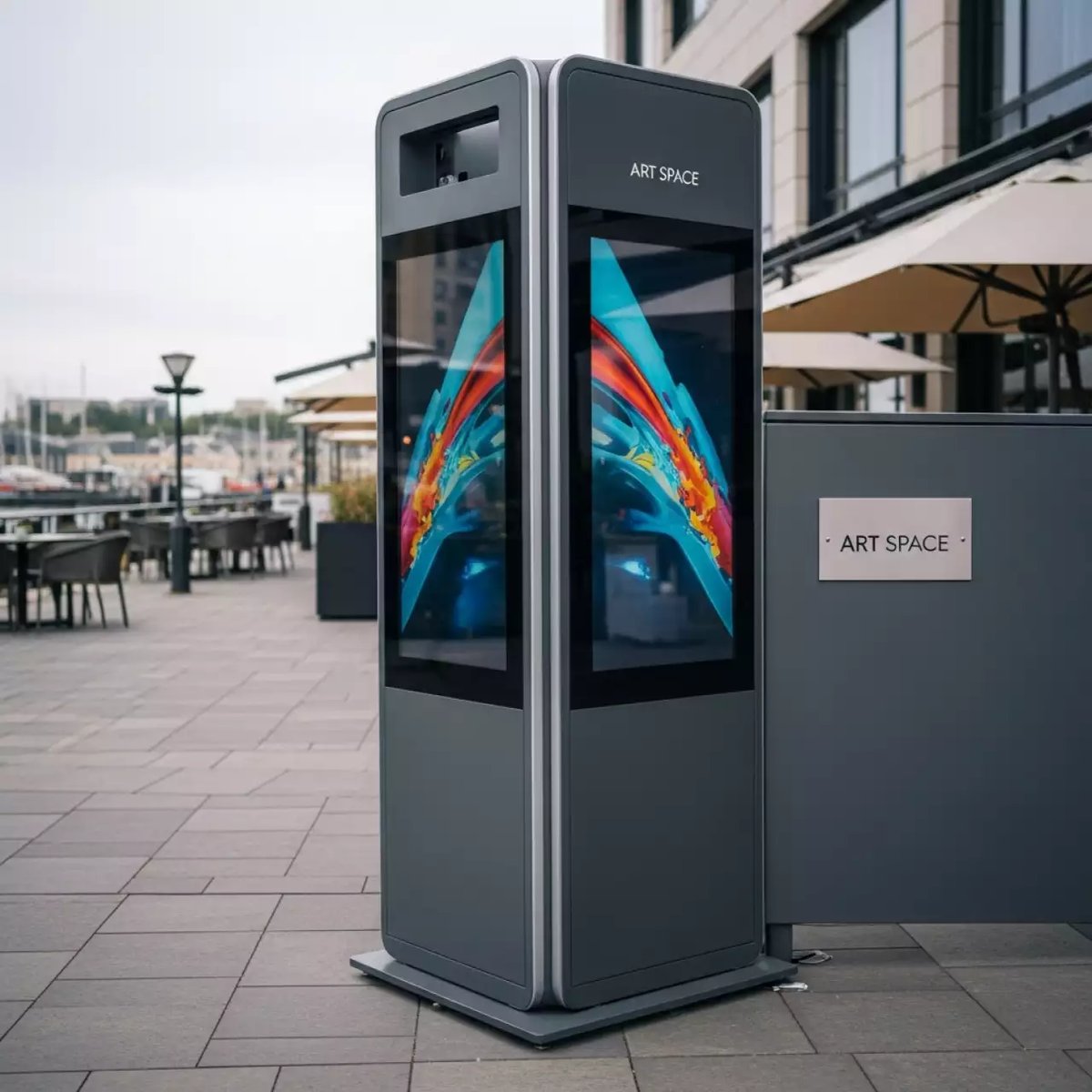 Аренда Киоск сенсорный уличный двусторонний LR Модерн 55x2 в ресторане «Voda» — ART SPACE