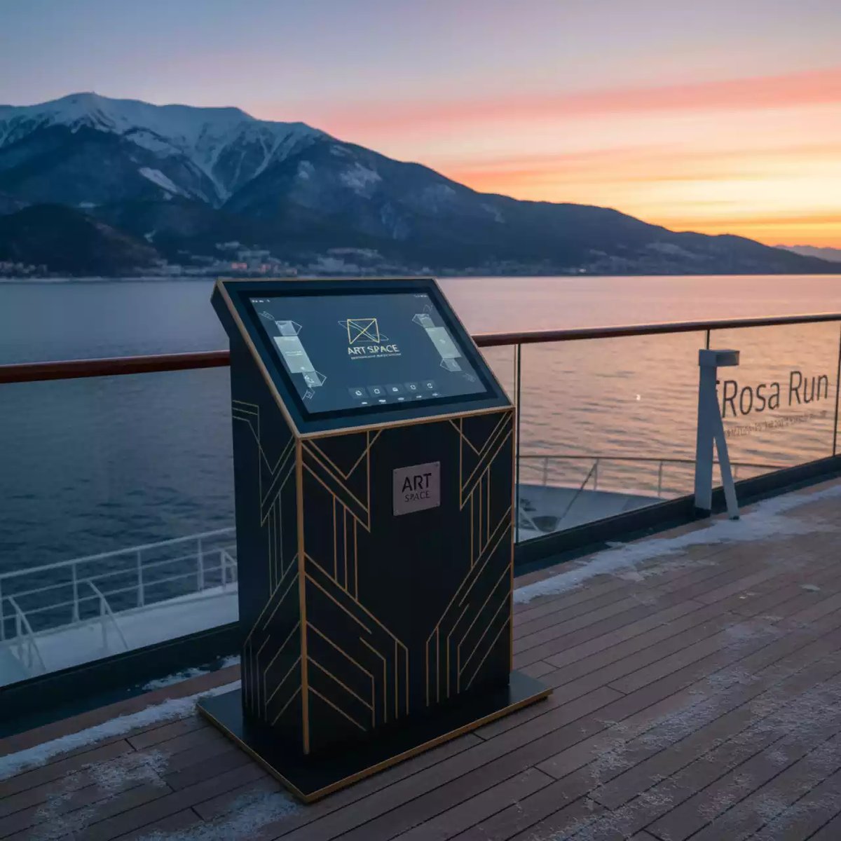 Аренда Киоск сенсорный уличный LR Модерн 55 дюймов на теплоходе «Дагомыс» — ART SPACE