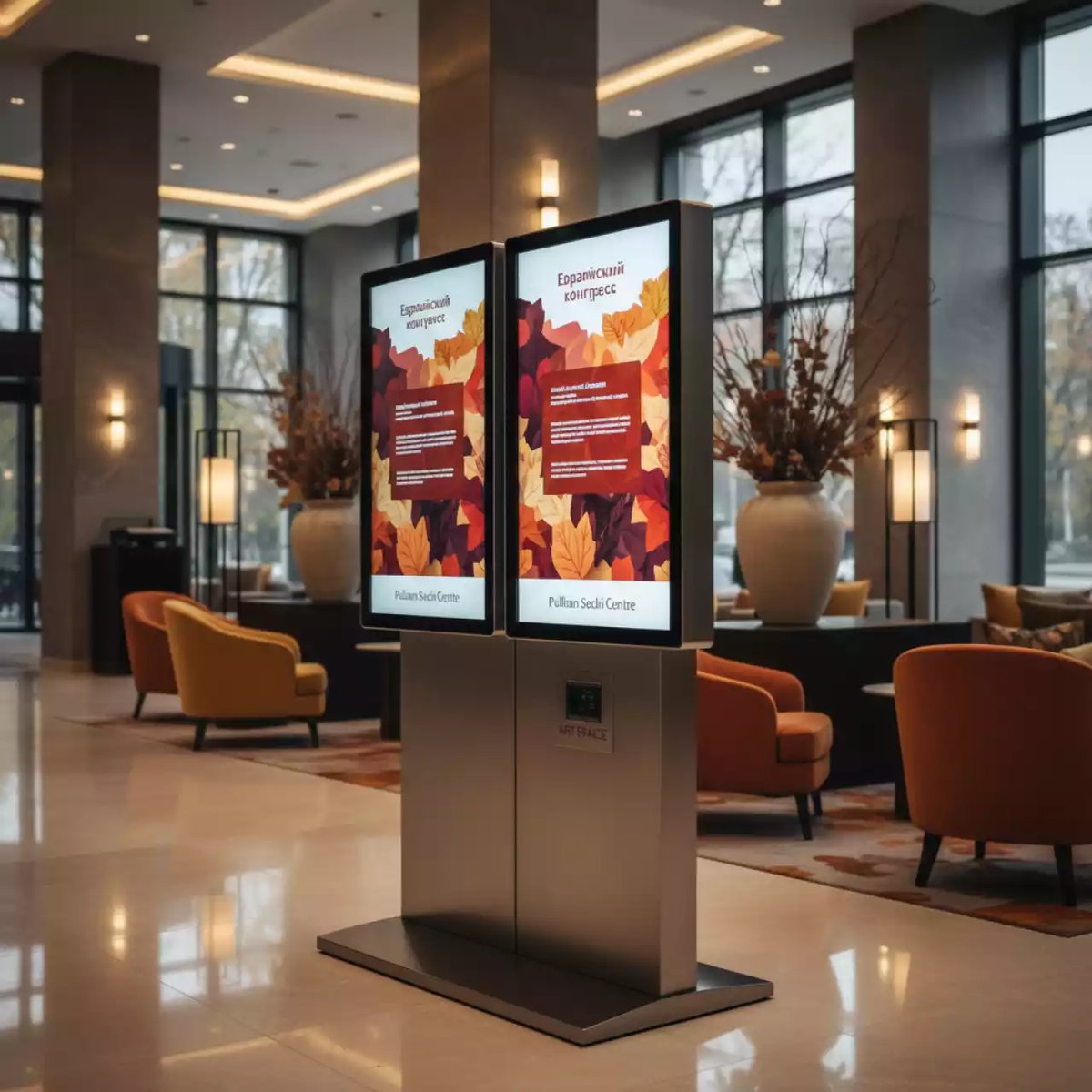 Аренда Киоск уличный интерактивный Street Duo Mini 32 двусторонний в Pullman Sochi Centre — ART SPACE