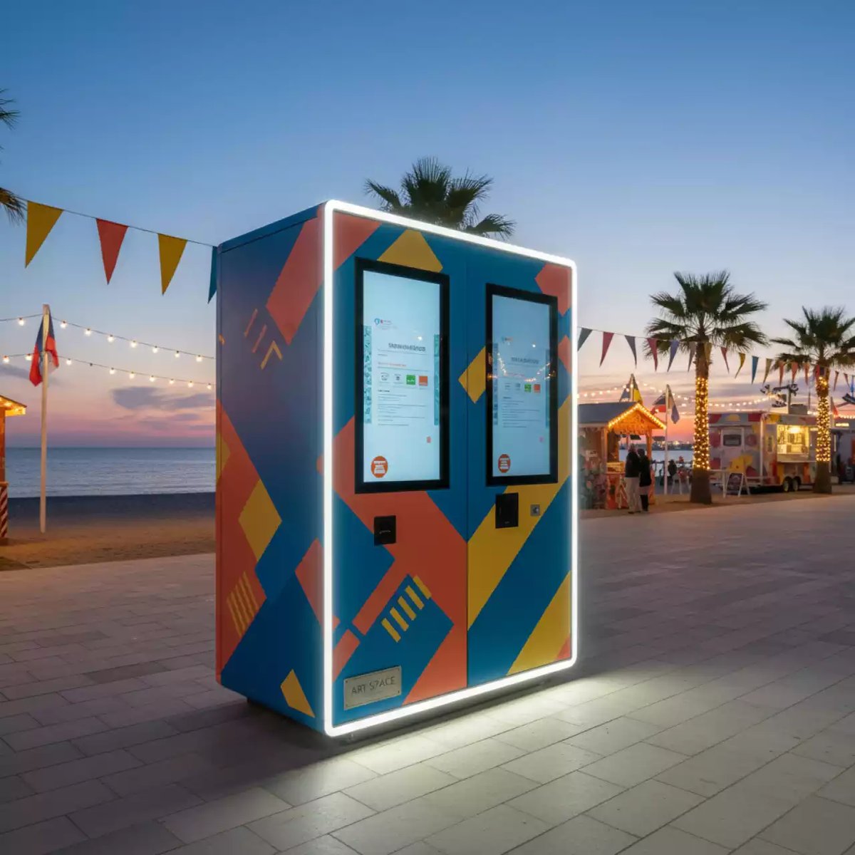 Аренда Киоск уличный интерактивный Street Duo Premium 55 двусторонний в пляжном комплексе VinoGrad — ART SPACE