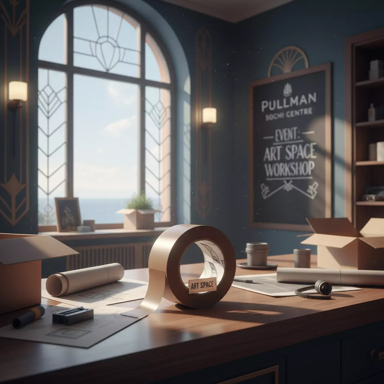 Аренда Клейкая лента упаковочная коричневая Attache 50ммх50м 40 мкм в Pullman Sochi Centre — ART SPACE