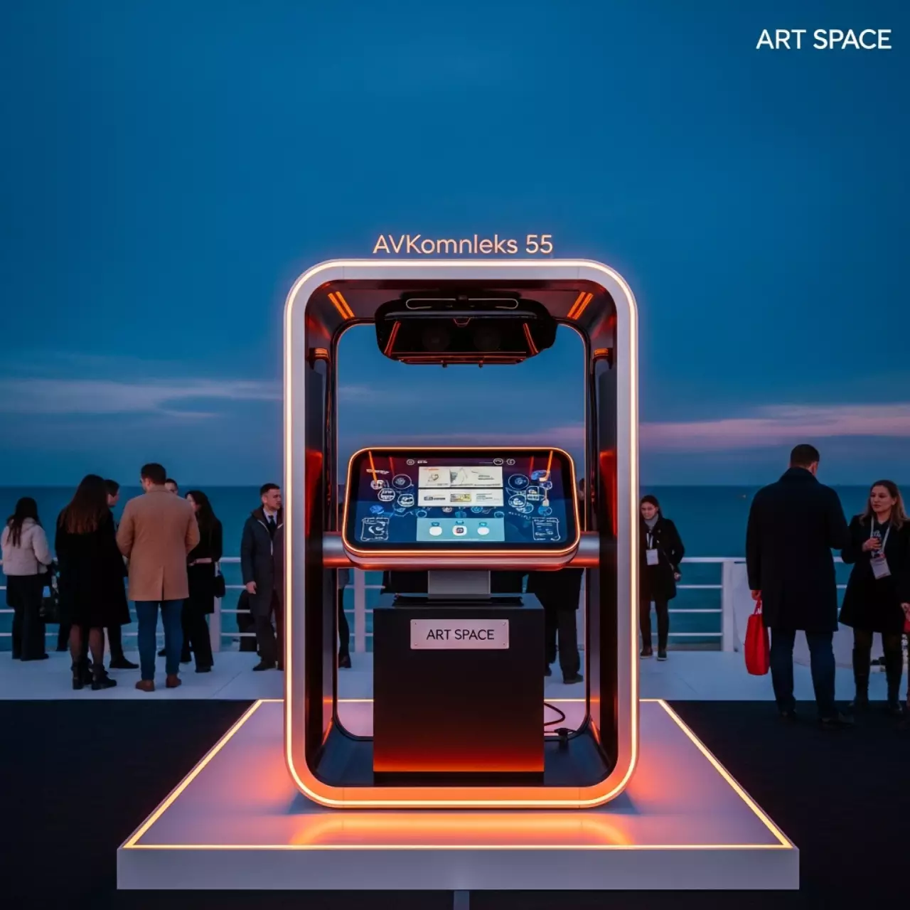 Аренда Книга интерактивная настольная мультимедийная AVKompleks 55 на подъемном устройстве на пляже «Ривьера» — ART SPACE