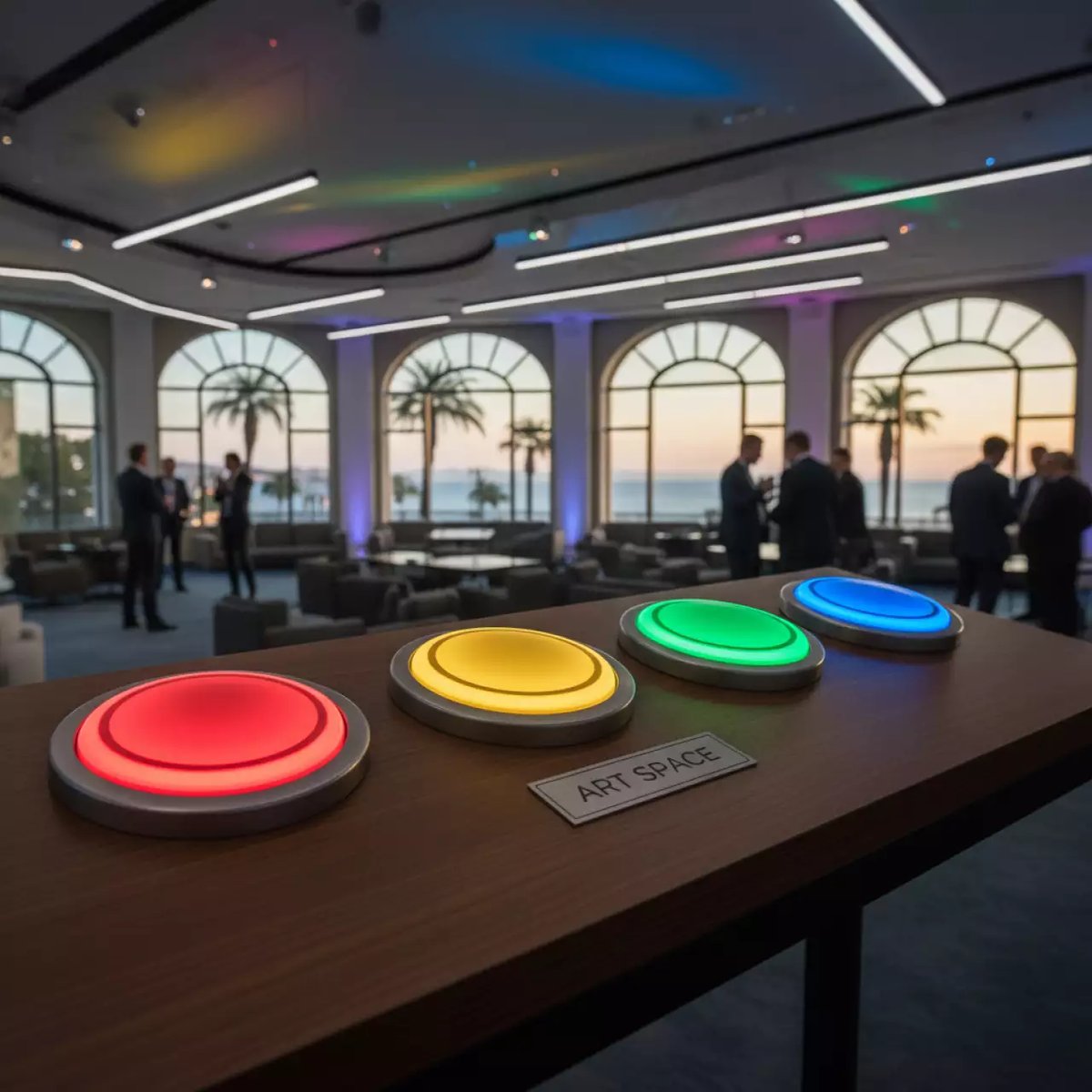 Аренда Кнопки со звуком и светом красная желтая зеленая синяя в санатории «Сочи» — ART SPACE