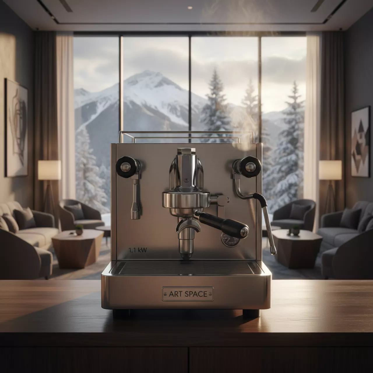 Аренда Кофемашина рожковая 1,1 кВт серебристая в Green Flow Hotel — ART SPACE
