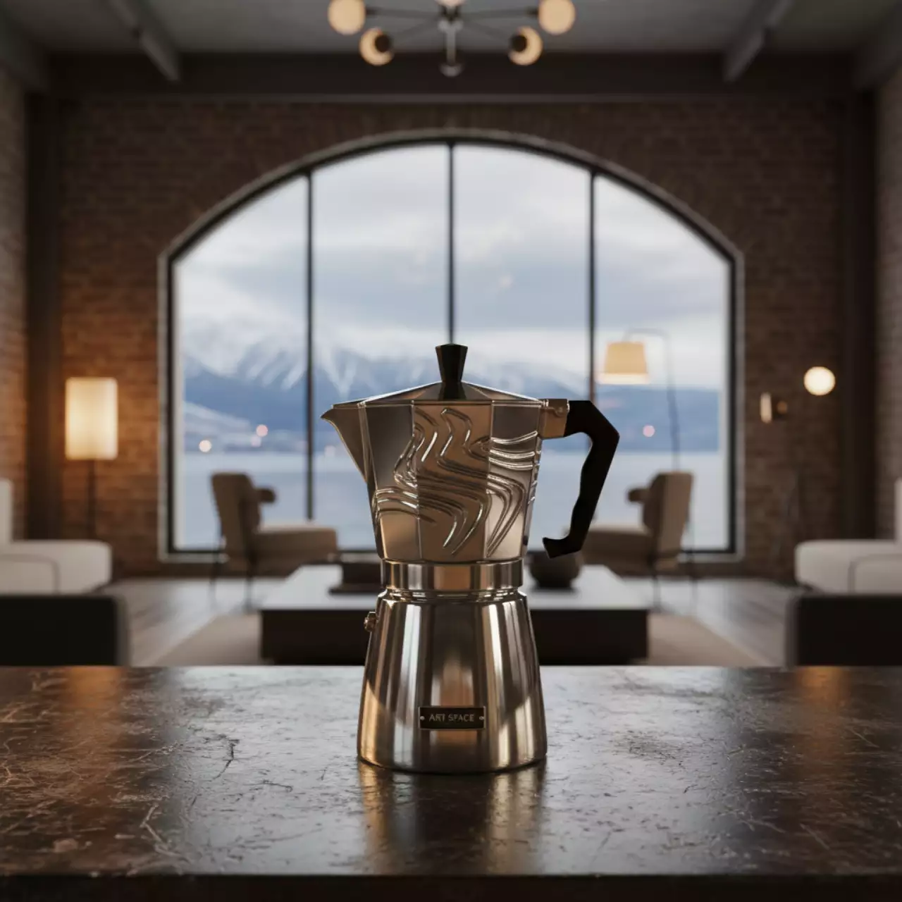 Аренда Кофеварка гейзерная Ghiri Gori Platino на 2 порции декор в Grand Karat Sochi — ART SPACE