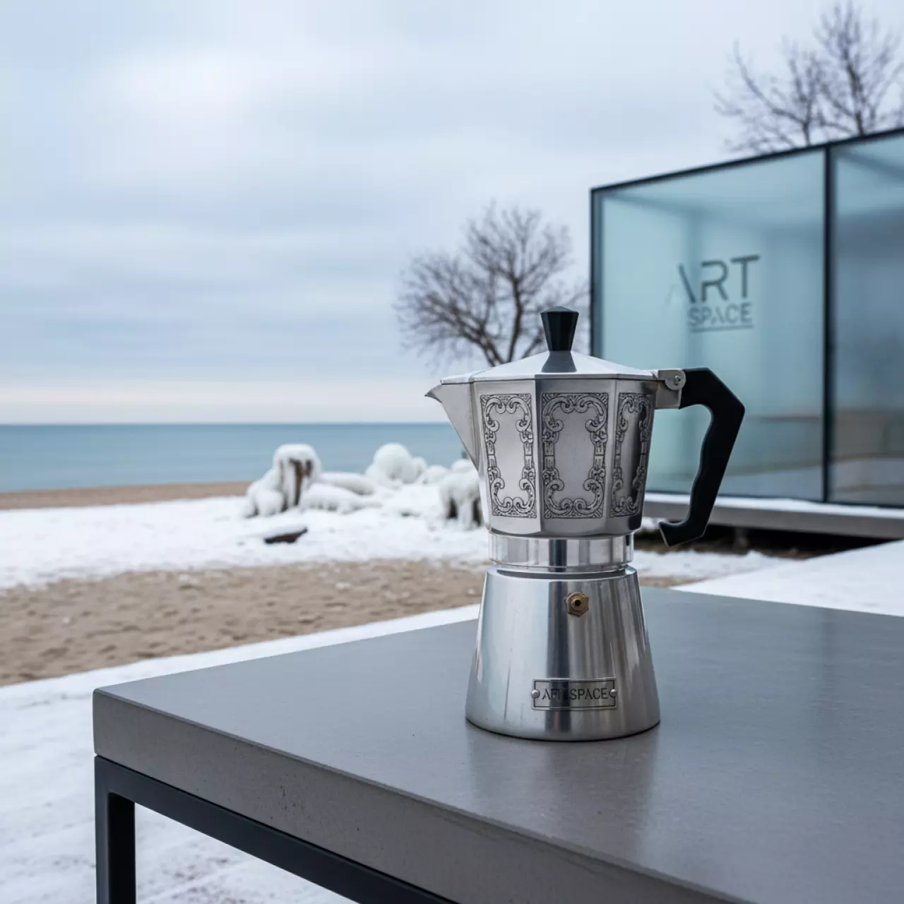 Аренда Кофеварка гейзерная на 2 порции декор Ghiri Gori Platino на пляже «Ривьера» — ART SPACE
