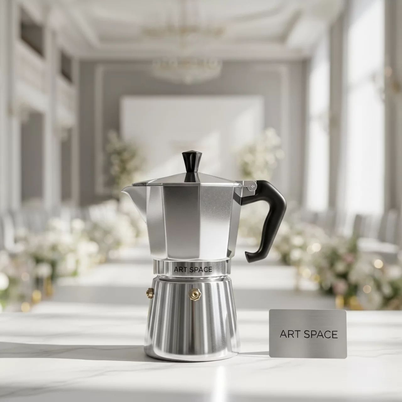 Аренда Кофеварка гейзерная на 2 порции Ghiri Gori Platino в гранд-отеле «Жемчужина» — ART SPACE