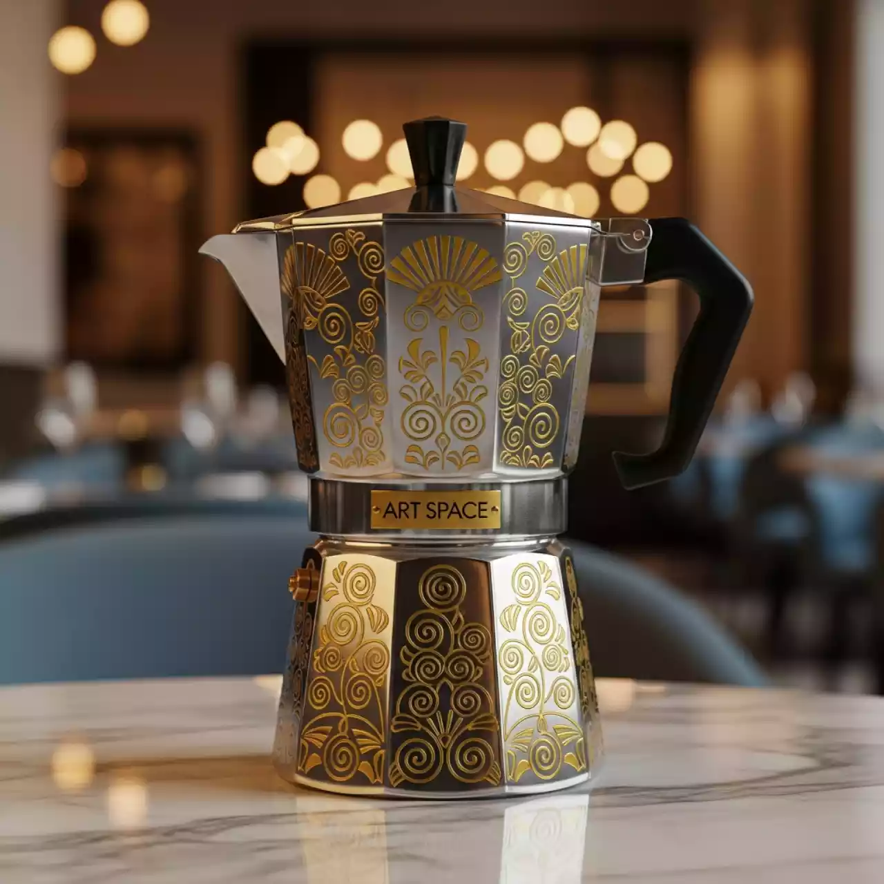 Аренда Кофеварка гейзерная на 4 порции декор Riccioli Co в ресторане «Высота 5642» — ART SPACE