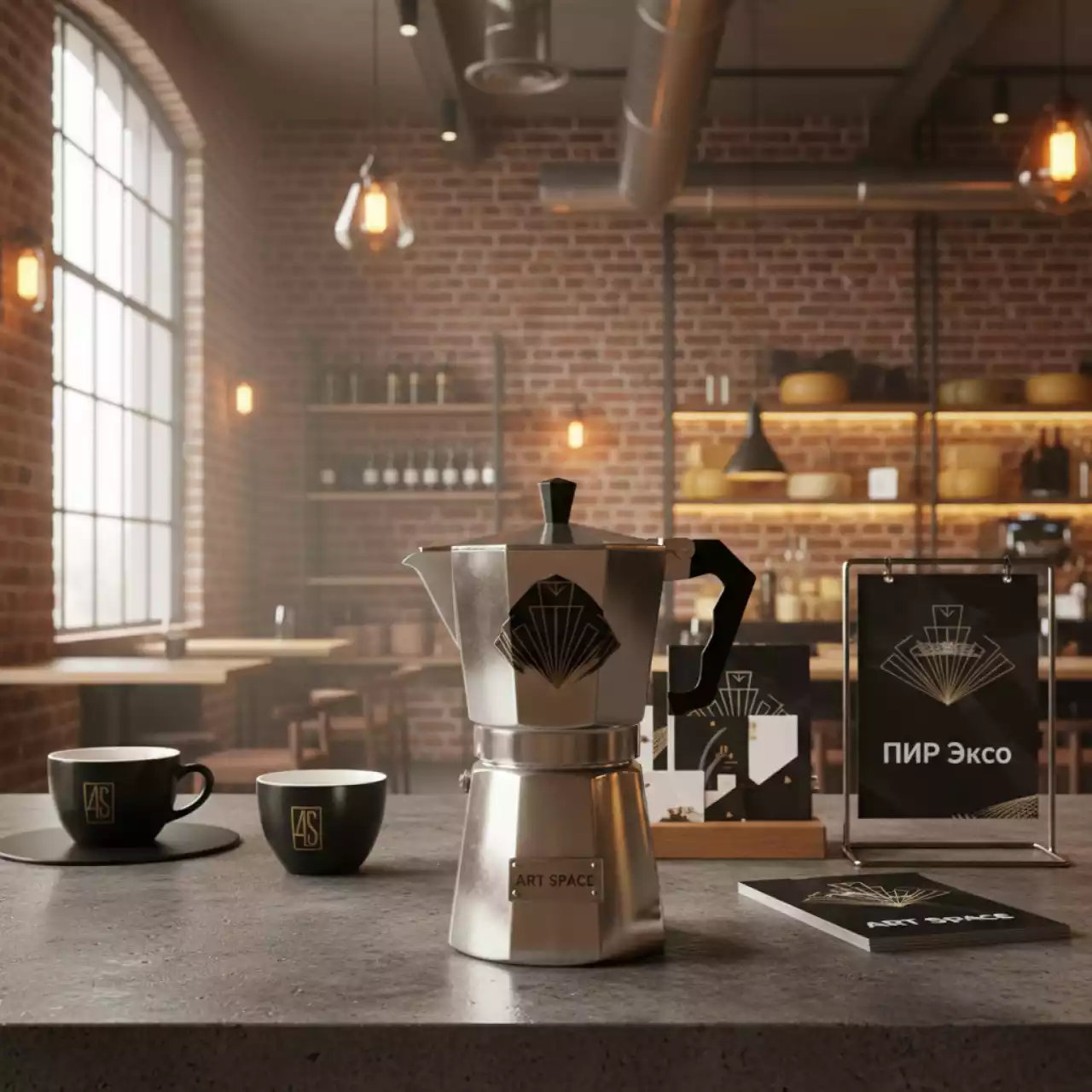 Аренда Кофеварка гейзерная Ritmo Espresso на 2 порции деколь в ресторане «Сыроварня» — ART SPACE