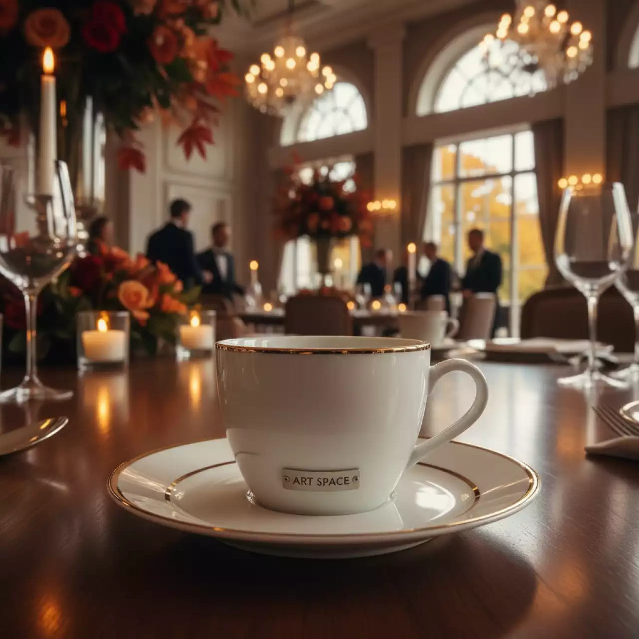 Аренда Кофейная пара 100 мл фарфор Aristocrat Gold в Bridge Resort — ART SPACE