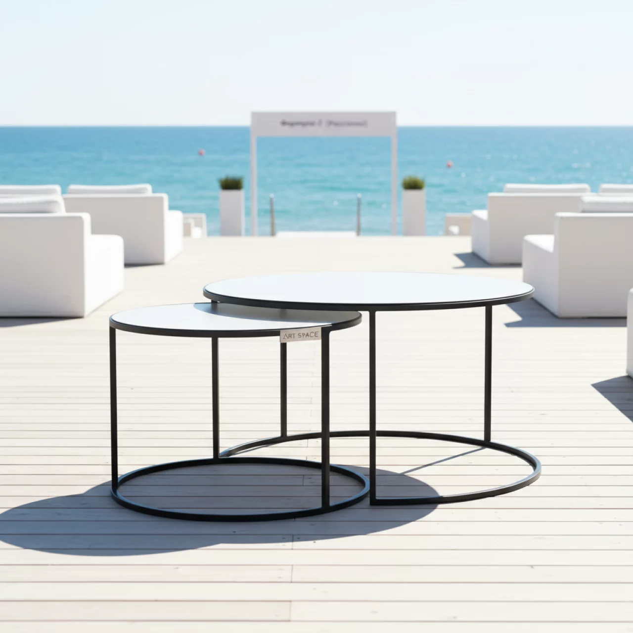 Аренда Кофейные столики Nucleos комплект на пляже «Ривьера» — ART SPACE