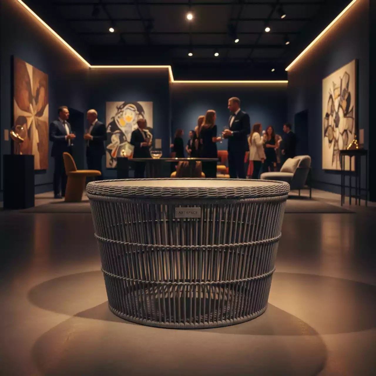 Аренда Кофейный столик Кальяри из искусственного ротанга гиацинт серый в Mantera Supreme — ART SPACE