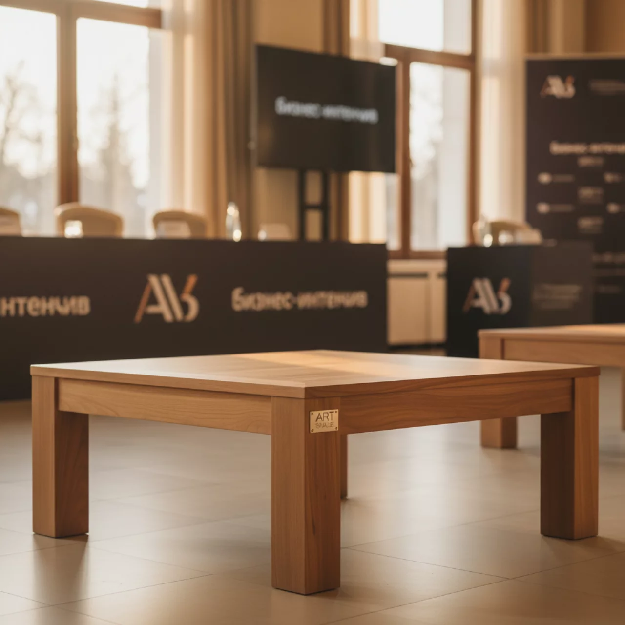 Аренда Кофейный столик квадратный из тика Turin 80 см в Rodina Grand Hotel & SPA — ART SPACE