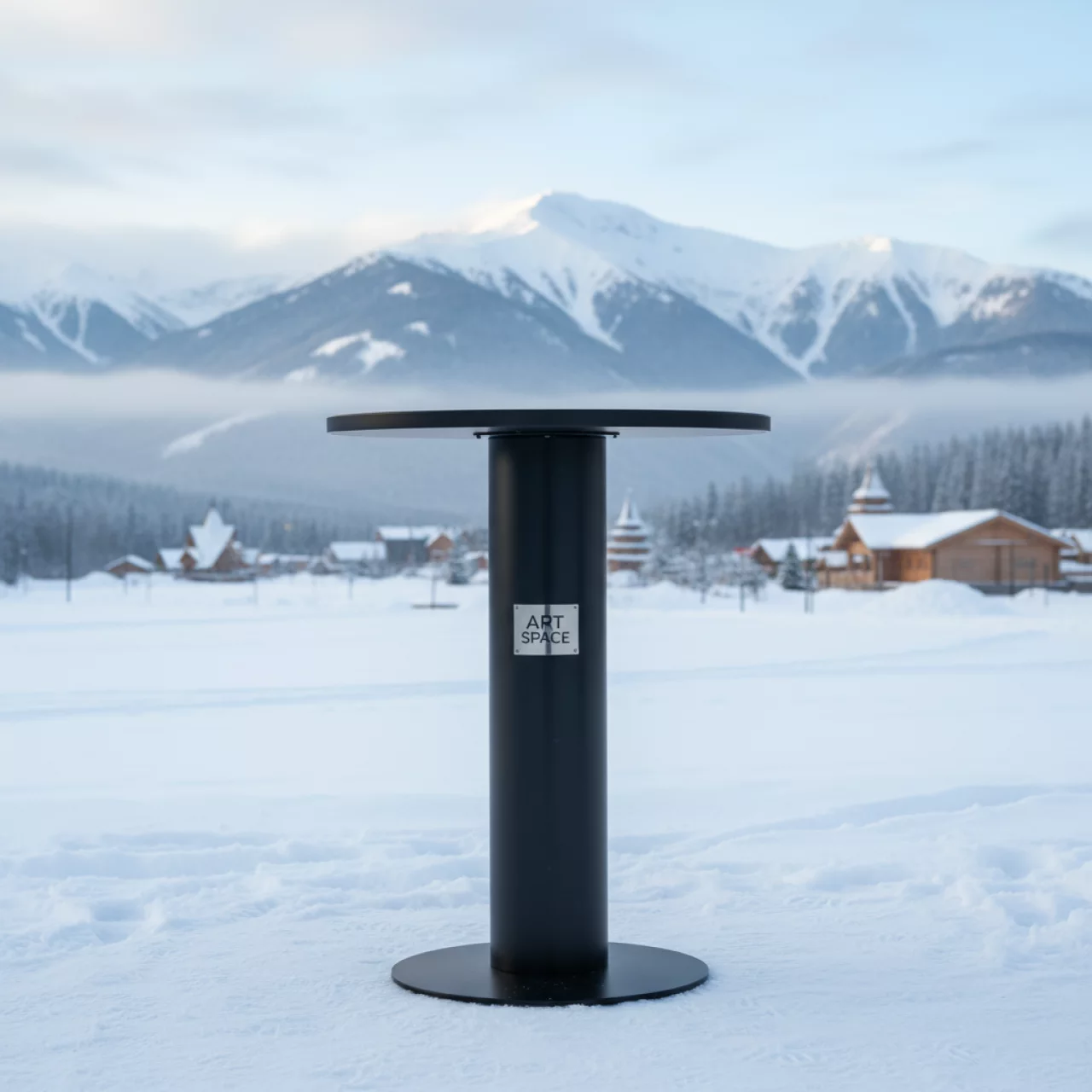 Аренда Коктейльный стол Конгресс черный в этно-парке «Моя Россия» — ART SPACE