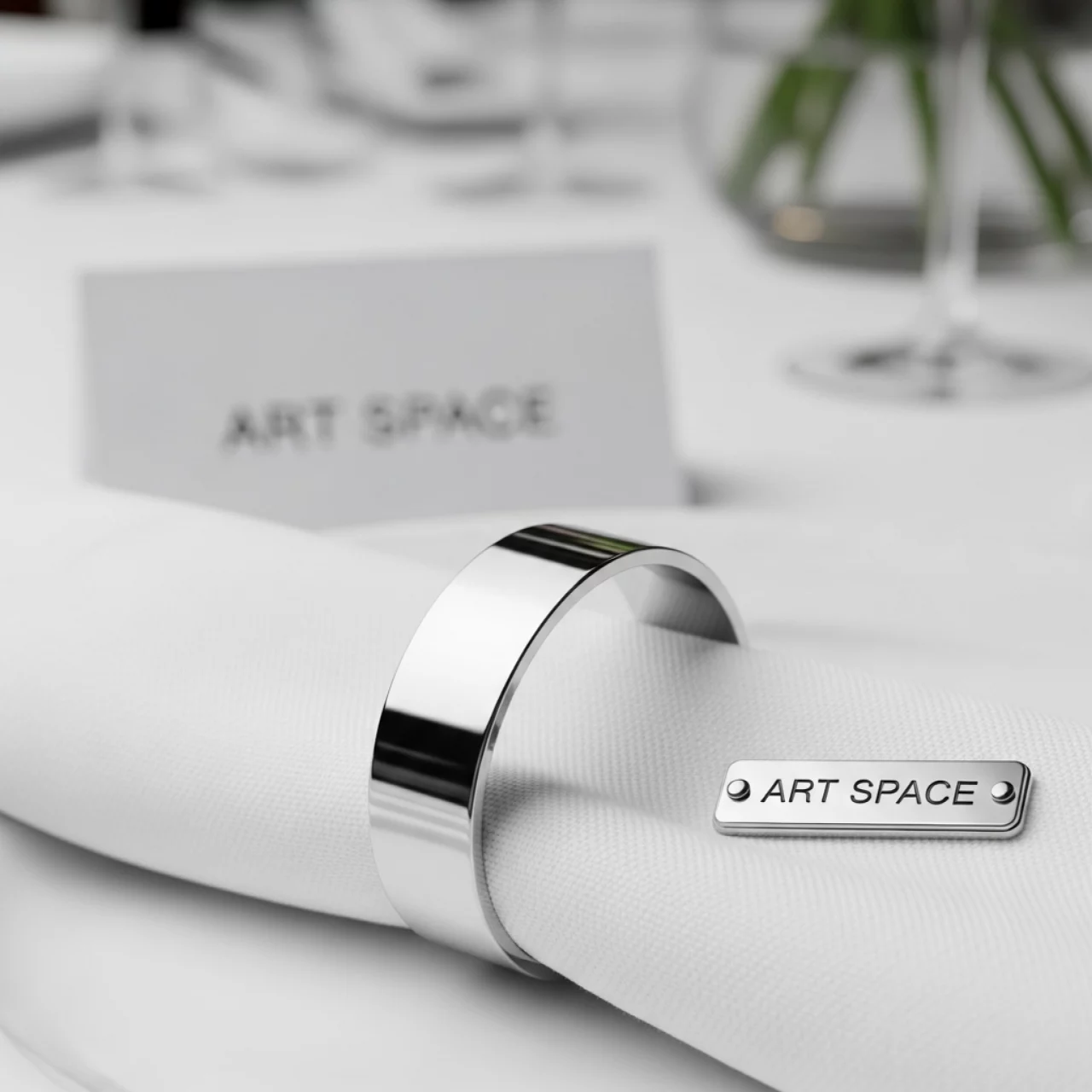 Аренда Кольцо для салфетки Solid серебро в пляжном комплексе VinoGrad — ART SPACE