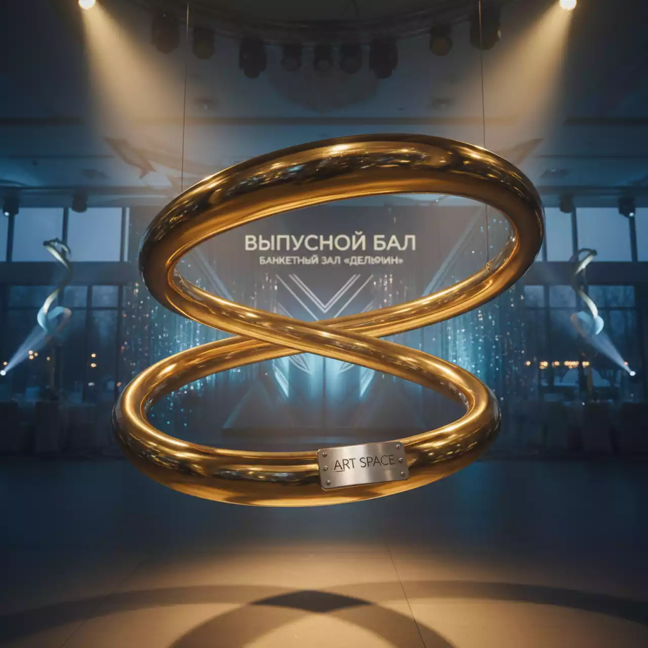 Аренда Кольцо "Spiral" золотое банкетный зал «Дельфин» — ART SPACE