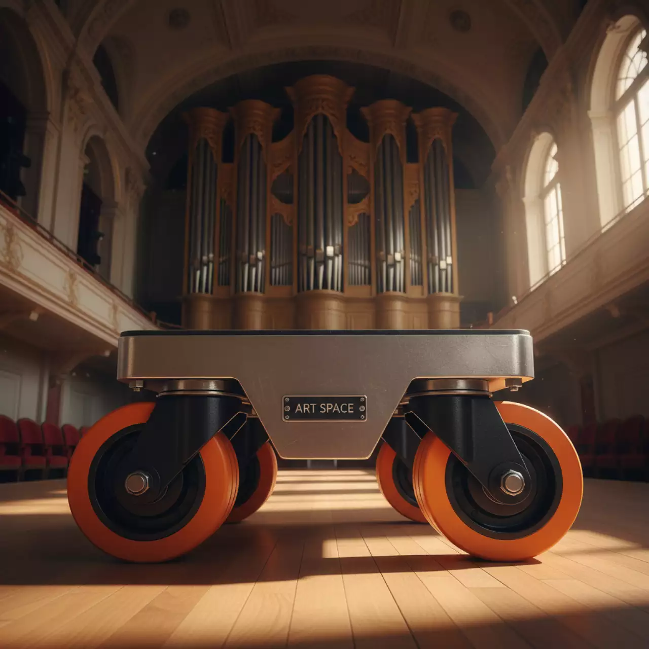 Аренда Колеса высокой прочности для передвижной сцены в Зале органной и камерной музыки — ART SPACE