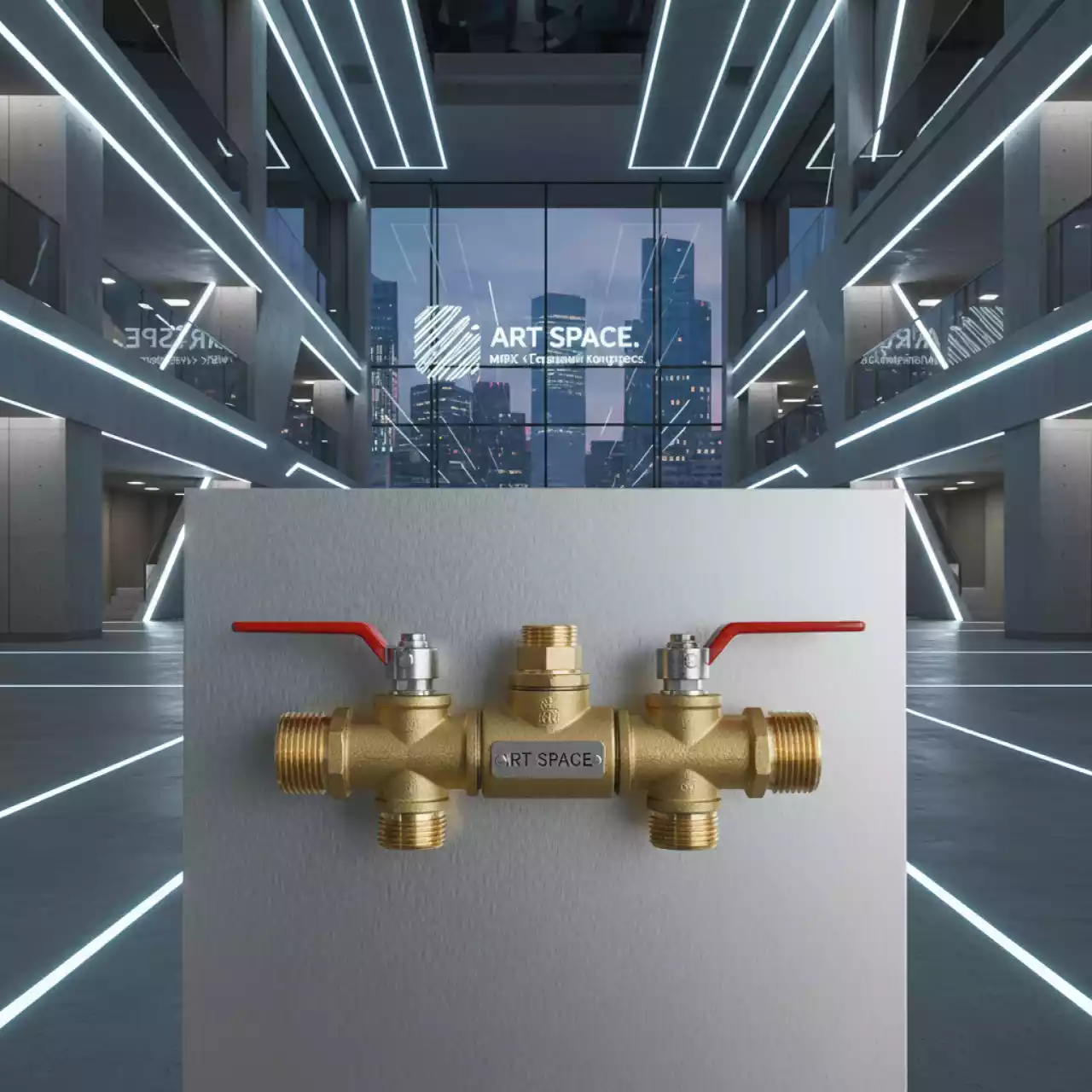 Аренда Коллектор для металлопластиковых труб СТМ 3 выхода 3 4"x16 с шаровыми кранами в МФК «Горный» — ART SPACE