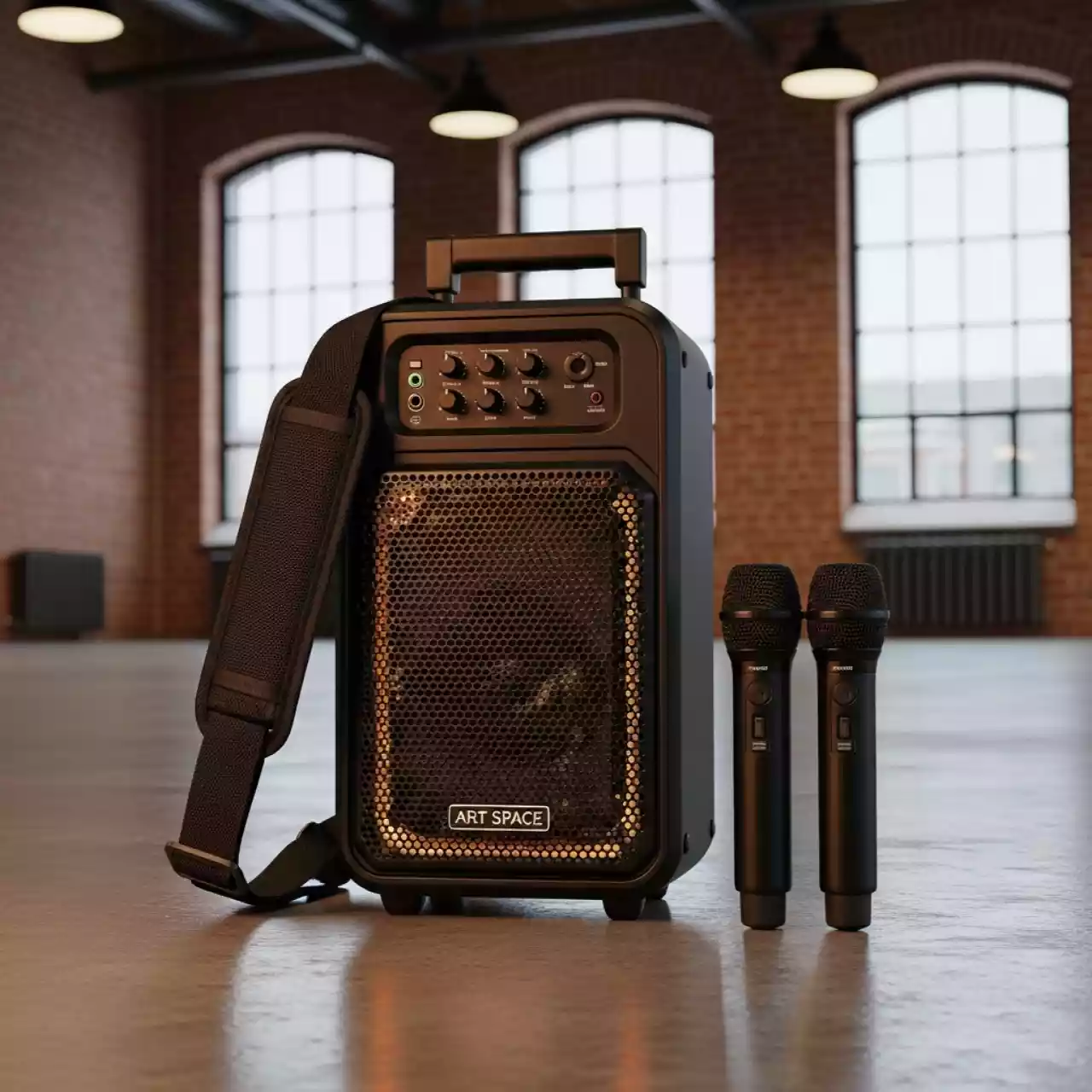 Аренда Колонка на ремне с двумя радиомикрофонами в ресторане «Плакучая Ива» — ART SPACE