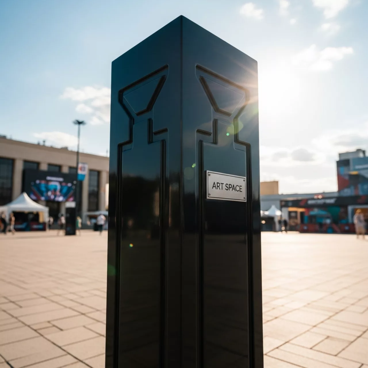 Аренда Колонна презентационная black на Медальной площади — ART SPACE