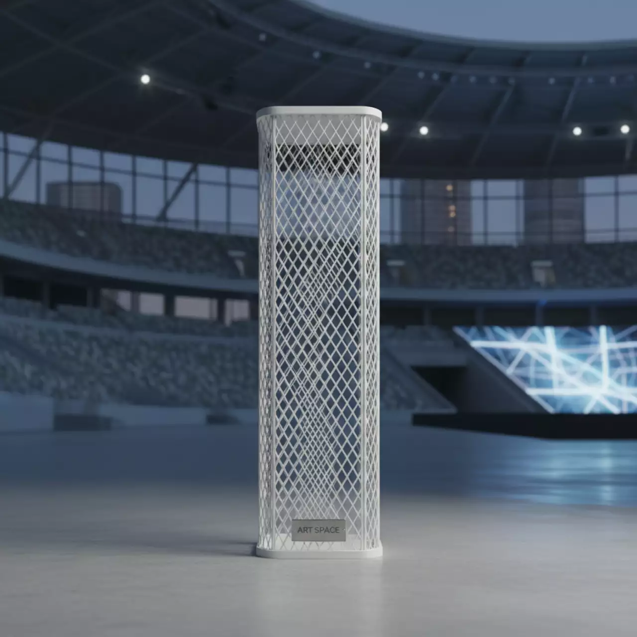 Аренда Колонна сетчатая стальная белая H 75 на арене «Фишт» — ART SPACE