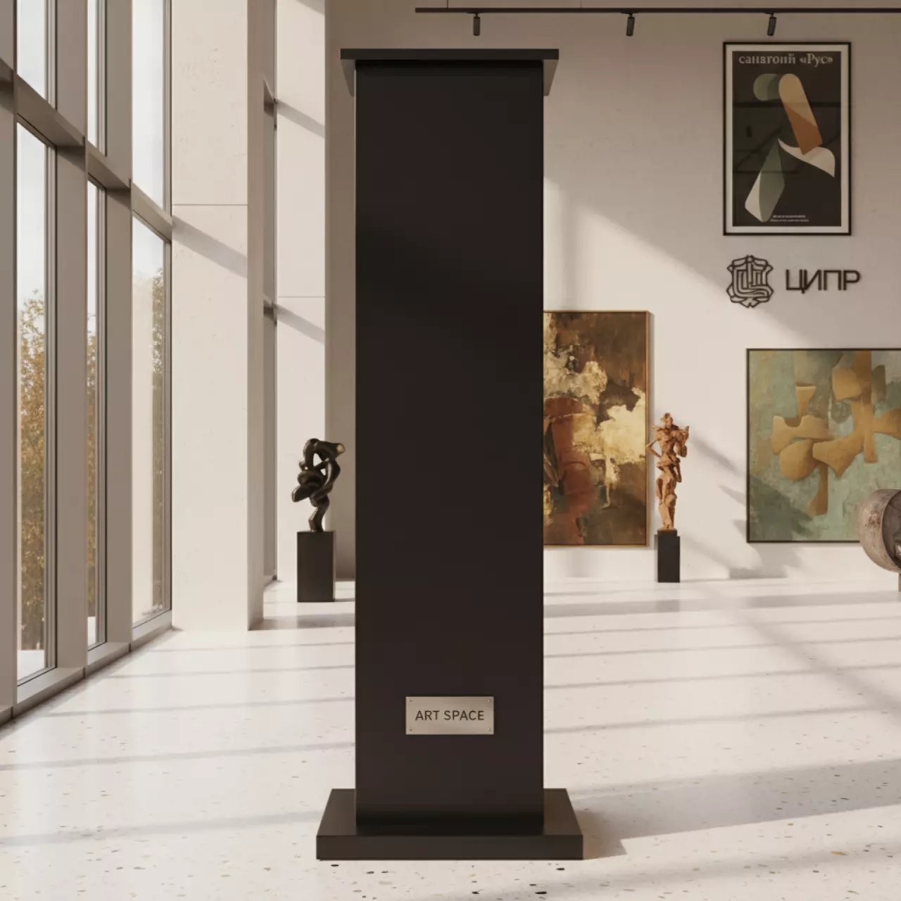 Аренда Колонна высокая матовая черная в санатории «Русь» — ART SPACE