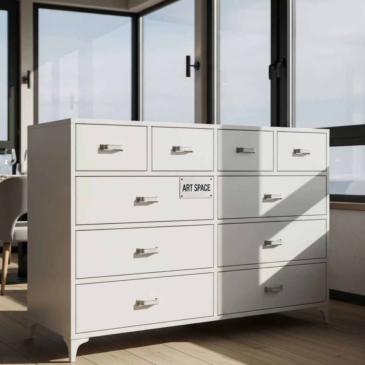 Аренда Комод Хайди 10 ящиков белый в ресторане «La Terrazza» — ART SPACE