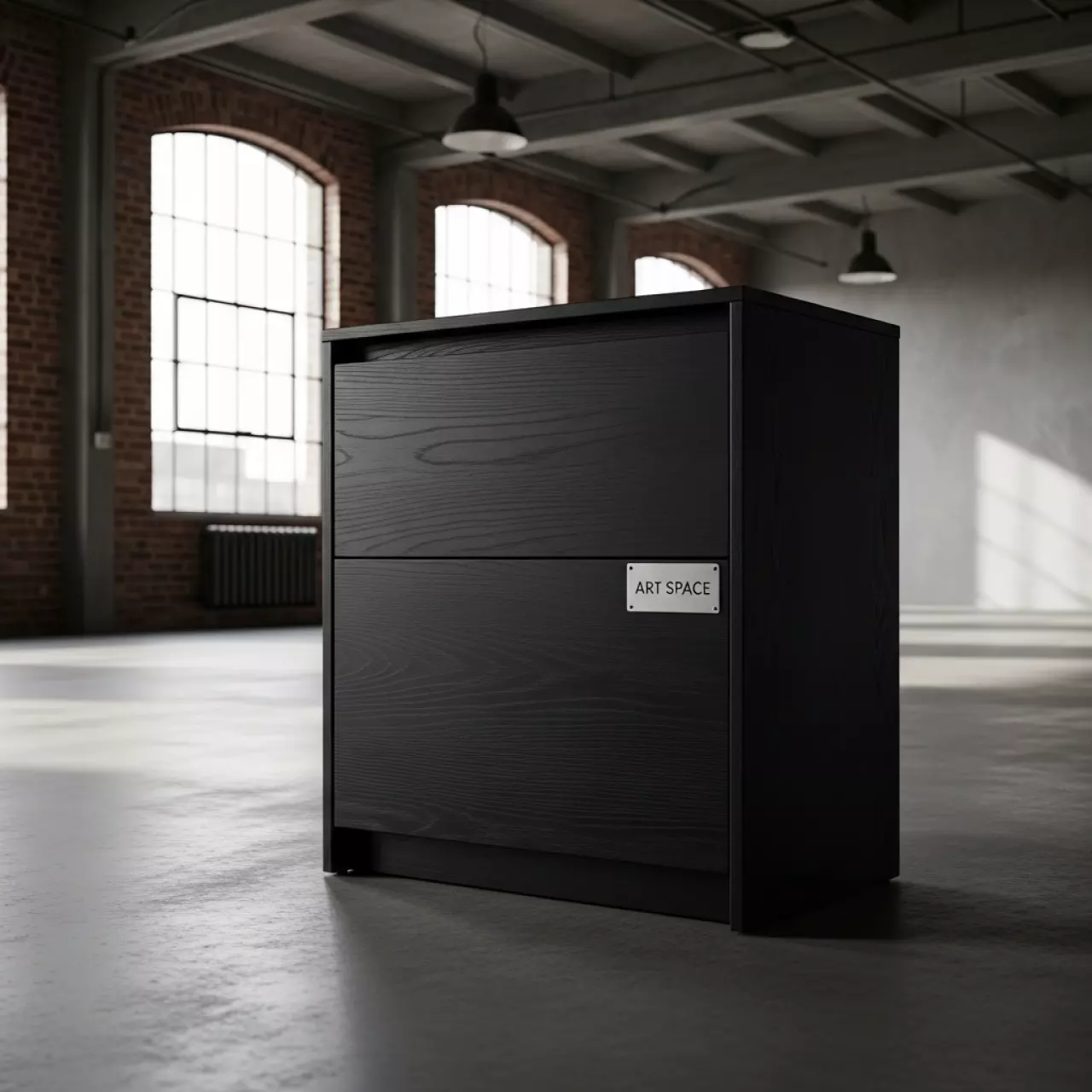 Аренда Комод Хайди 2 ящика черный в лофте «Студия 21» — ART SPACE