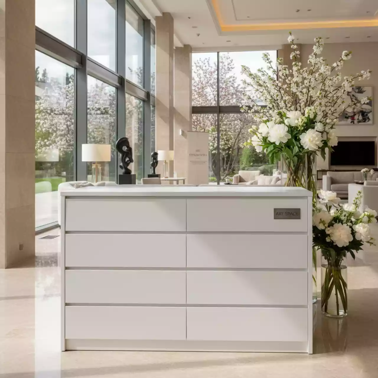 Аренда Комод Хайди широкий 5 ящиков белый в Grand Karat Sochi — ART SPACE