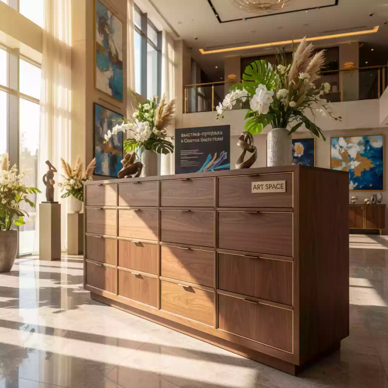 Аренда Комод из массива Лалит 16 ящиков в Cosmos Sochi Hotel — ART SPACE