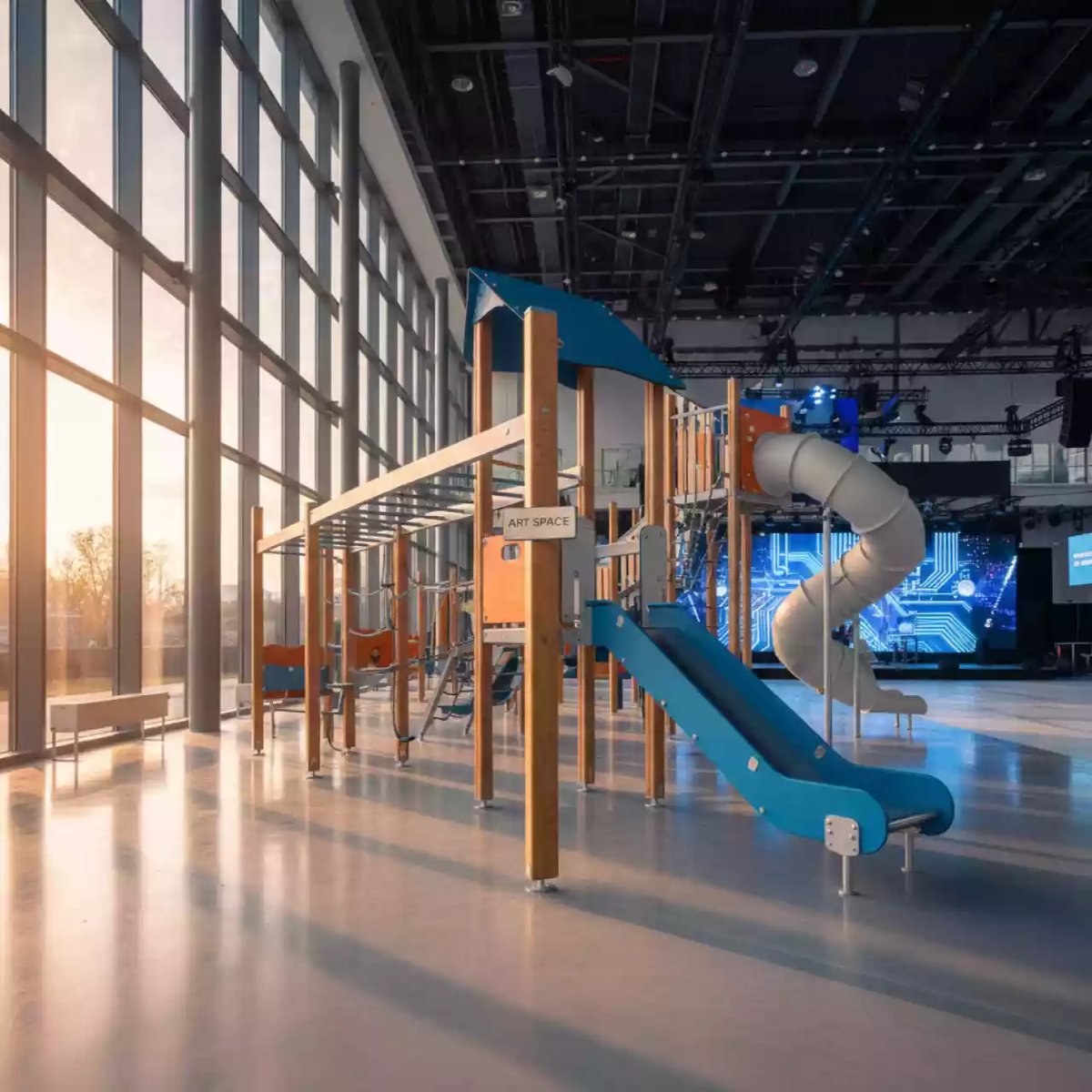 Аренда Комплекс игровой детский Рассвет Ривьера с рукоходом в Керлинговом центре «Ледяной куб» — ART SPACE