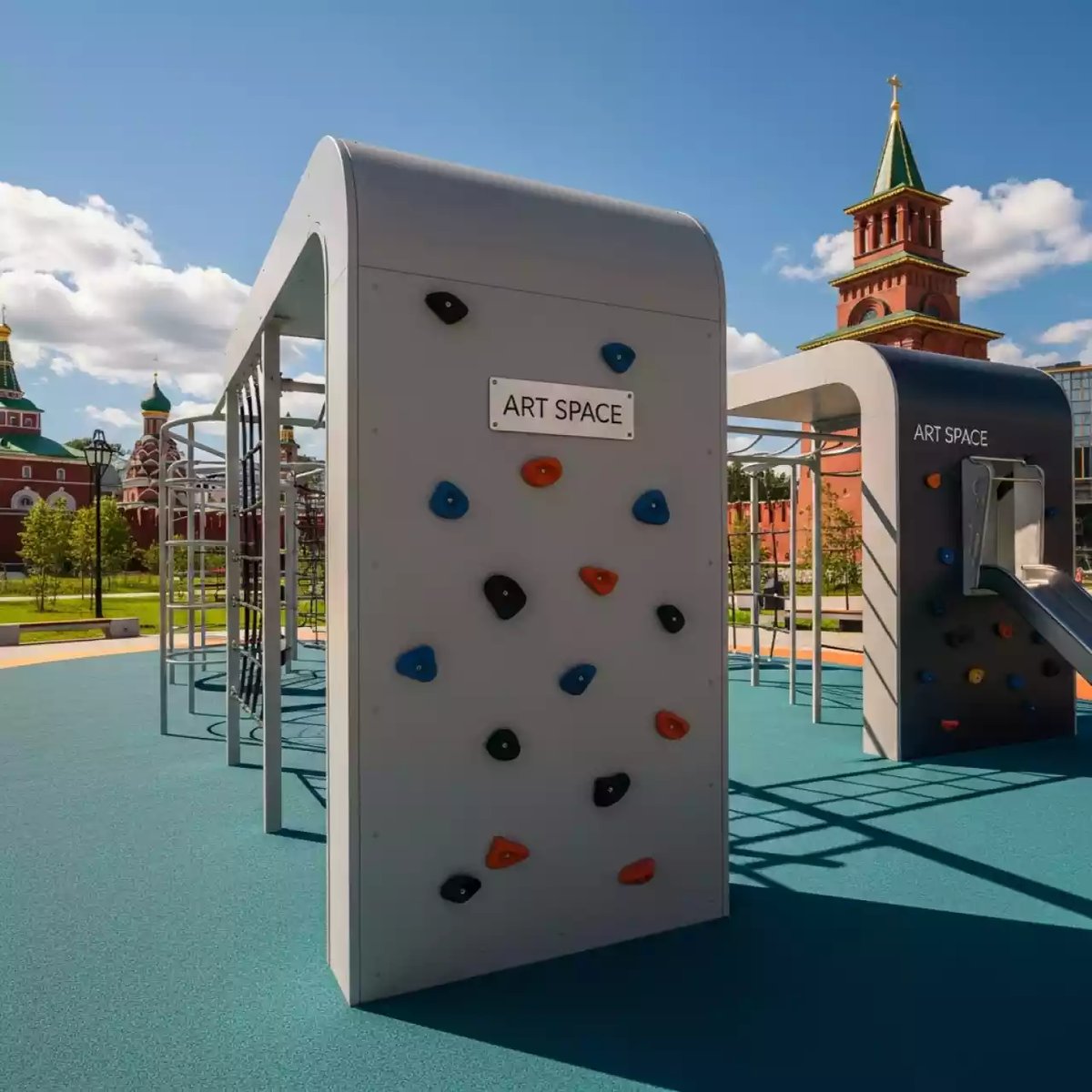 Аренда Комплекс игровой Панда Фани Gride со скалодромом в этно-парке «Моя Россия» — ART SPACE