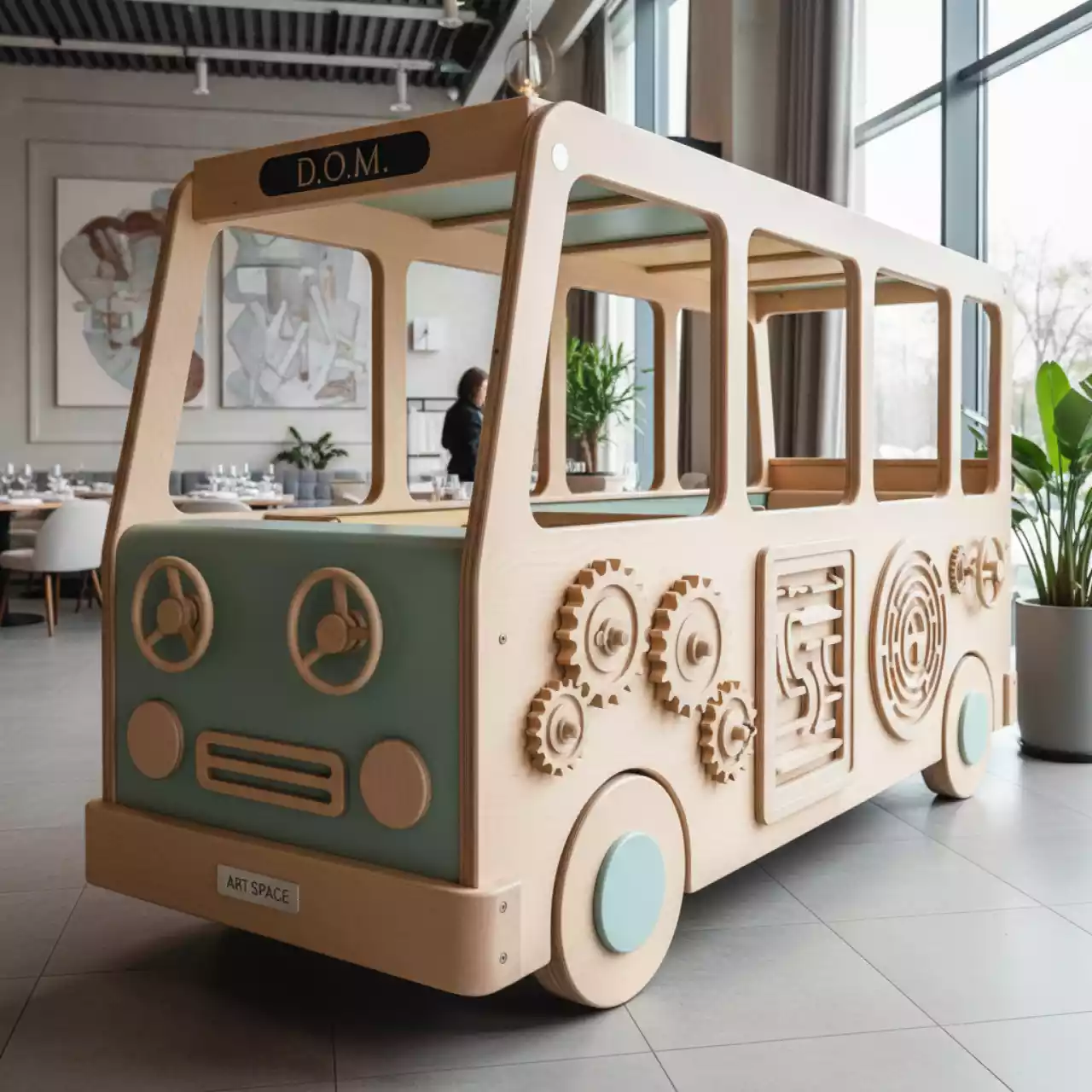 Аренда Комплекс интерактивный детский Ronplay Бизиборд Автобус 24 в ресторане «D.O.M» — ART SPACE
