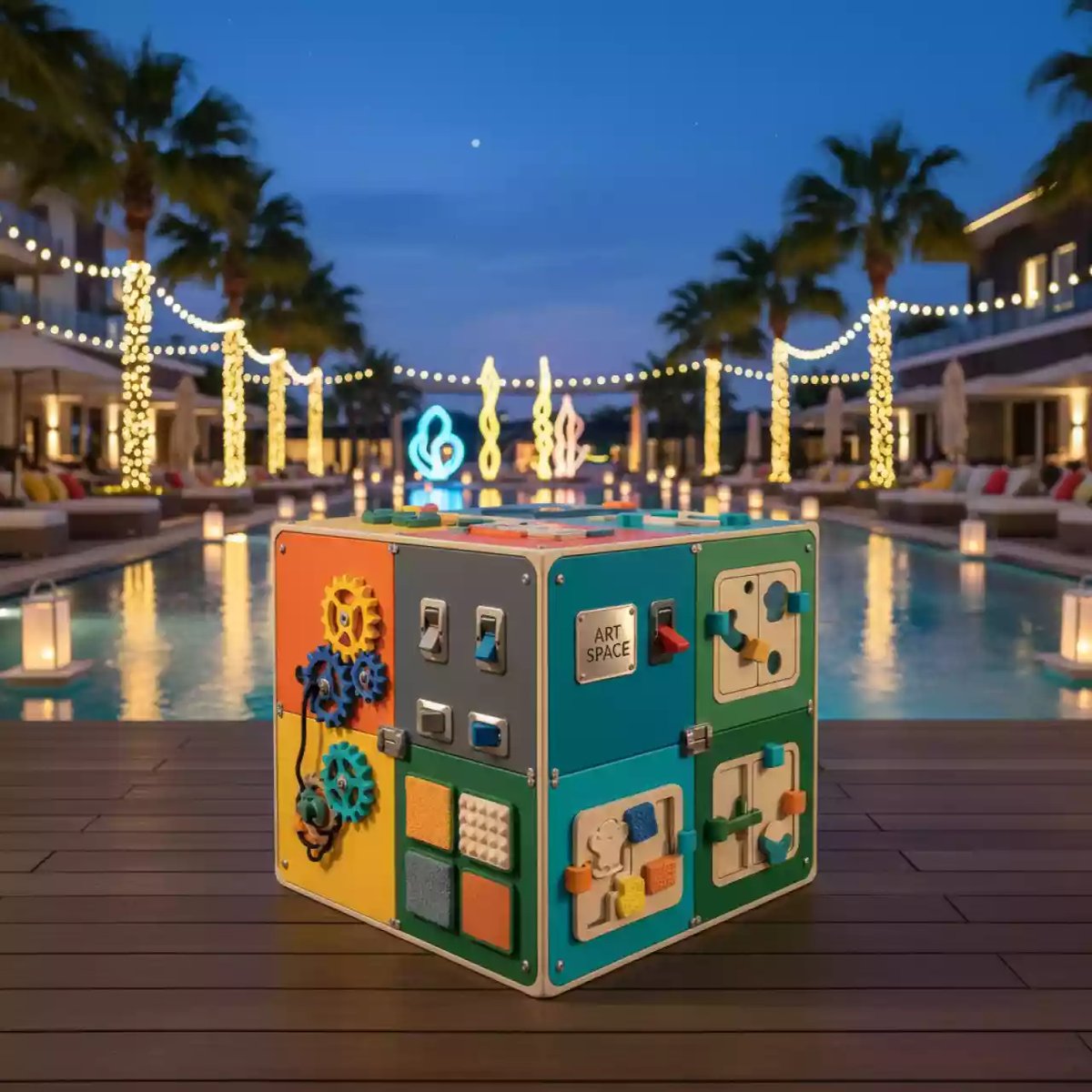 Аренда Комплекс интерактивный детский Ronplay Бизикуб 21,5 в Novotel Resort — ART SPACE